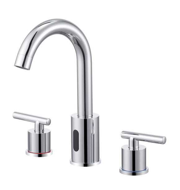 Bathroom Sink Faucet with Automatic Sensor, 2-Handle Basin Mixer Vanity Charmingwater