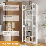H Bookcase with Doors, Wooden Bookshelves and Bookcases for Home Office