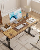 CubiCubi Electric Standing Desk, 48 x 24 Inches Height Adjustable Sit Stand Desk, Rustic Brown