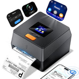 Phomemo Shipping Label Printer with Touchable Screen, 4x6 Bluetooth Thermal Label Printer with Built-in Label Holder, D420D Thermal Printers