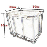 Utility Carts Black House keeping Laundry Trolley Storage Sorter Cart