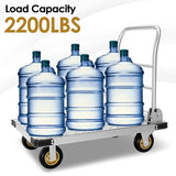 Push Cart Dolly Heavy-Duty Platform Truck Cart with Swivel Wheel 2200 LBS Capacity Foldable Flatbed Cart