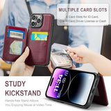 Vinich for iPhone 14 Pro Max Wallet Case with Card Holder, RFID Blocking Credit Slots Kickstand Shockproof Phone Cover Fit for iPhone 14 Pro Max 6.7" Burgundy