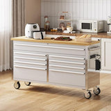 61 Inch Tool Box Mobile 9 Drawers Storage Rolling Cabinet with Wheels Lock Key Locking System Drawer
