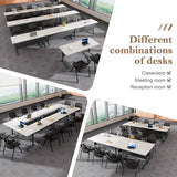 Aethelwyn Modular Folding Conference Table with Wheels, Flip Top Mobile Training Room Tables