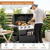Sophia & William Propane Gas Grill and Griddle Combo with Porcelain-Enameled Cast Iron Grates, Dual Outdoor BBQ Grill with Flat Top Griddle