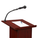 Pemberly Row 30W Sound Lectern, Power Plus Wood Podium with Microphones