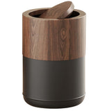 LEASYLIFE 15L/4GAL Small Bathroom Trash Can with Swing Lid,Walnut