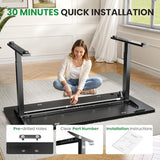 Electric Standing Desk Adjustable - 60x28 Inch Sit Stand Desk with 1 Inch Thick Tabletop