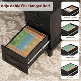 Home Office Desk with Power Outlets & USB Ports, 53.5 Inch Writing Desk with Adjustable File Cabinet, Workspace