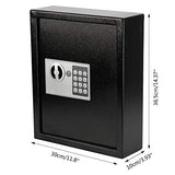 Electronic 40 Keys Cabinet Wall Mount, Digital Key Safe Lock Box, Large Security Lockbox for House Key
