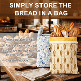 2 Pack Beeswax Bread Bags, Reusable Organic Cotton Bread Storage Bags