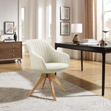 Art Leon Beech Wood Swivel Desk Chair for Home Office, No Wheels