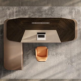 LSIGHTUS 94" Luxury L Shaped Executive Office Desk, Modern Large Home Computer Desk