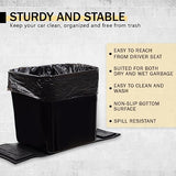HAUSSIMPLE Car Trash Can – Leakproof 1.4 Gallon Compact Garbage Bin with Stability Flap & Anti-Slip Base (Black, Large)