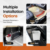 HAUSSIMPLE White Car Trash Can with Floor Mat Clip – Waterproof