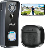 Wireless Doorbell Camera No Subscription - 5MP Ultra Clear Motion Detection Alert Video Doorbell