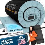 Hazli Matrix AirCell 4 Inch Memory Foam Camping Mattress Pad - Roll Up Mattress for Adults - Portable Cot Sleeping Pad for Camping - Floor Mat or Bed Roll - Twin XL 80’’ X 40’’ X 4’’- Blue