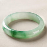 Certified Natural Green Jade Bangle Bracelet for Women Wealth Good Luck