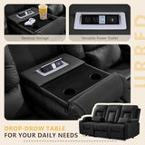 URRED Wall Hugger Power Reclining Loveseat Sofa，Black：77.3" - 3 Seats