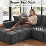 116" Modular Boneless Couch for Living Room
