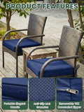 Kimunuk Outdoor Chair Cushion 24 x 24 x 5 Inches Patio Furniture Outdoor Waterproof Seat Cushion, Set of 2, Blue