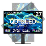 Z-Edge 27 inch QHD 1440P OLED Gaming Monitor, 240Hz 0.03ms PC Screen