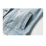 Hixiaohe Spring Summer Jean Jacket for Women Trendy Half Sleeve Button Down Short Denim Jacket Retro Cropped Trucker Coat