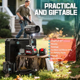 Leaf Blower Cordless Ecarke Portable Dust Cleaner, 800000RPM Handheld Brushless Turbo Jet Blower for Lawn Care, Patio Cleaning, Leaves with 2X 4.0Ah Battery, Charger, Storage Case Included