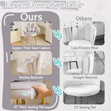 VINGLI Petal Makeup Vanity Chair with Back,Flower Cute Girls Desk Chair