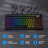Wireless Gasket Gaming Keyboard w/Hype Screen & Knob, 81-Key Mechanical Keyboard