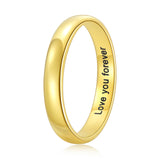 Personalized Gold Band Ring 10k solid Gold For Women/Men Classic Womens Mens Gold Band 3mm Gold Wedding Band Ring Engagement Ring Birthday For Couple Classic Womens Mens Gold Band For Valentines
