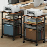 Rolling File Cart with 2 Storage Drawers, Under Desk Mobile Filing Cabinet on Wheels for Home Office