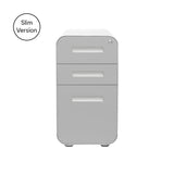 Laura Davidson Furniture Stockpile Slim 3-Drawer Mobile File Cabinet with Lock - Under Desk Metal Filing Cabinet, Legal/Letter File Folders, Wheels & Stationary Feet, Assembled