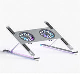 Aluminum Adjustable Laptop Stand for Tablet Stand Notebook Cooling Stand Fan Pad Portable Base