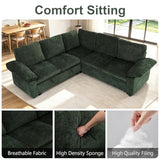 85 Inch Modular Sectional Sleeper Sofa with Pull Out Bed,L Shaped 5 Seat Sectional Couch with Storage