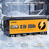 Rvpozwer 12V 200Ah LiFePO4 Deep Cycle Lithium Battery with 200A BMS 2 Pack