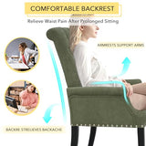 adochr Upholstered Fabric Accent Dining Chair, Arm Dining Chair with Elegant Tufted Club for Dining Room