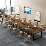 Tribesigns 8FT Conference Table Set of 2, Large Meeting Podcast Table for 10 People