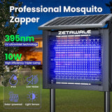 ZETAWALE Solar Bug Zapper Outdoor Mosquitos Zapper Solar Powered Bug Zapper Outdoor Camping Fly Control for 2000 sq.ft Waterproof Fly Killer Solar Mosquito Zapper for Garden Lawn and Back Yard (10W)