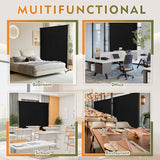 Room Divider Screen 72"x72" with Lockable Caster Wheels, Privacy Panel for Home, Office