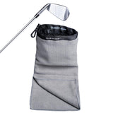 Club Scrub Towel Pro, Golf Club and Ball Cleaning Pouch with Attached Towel, Waterproof Exterior + More (Gray)