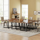 Industrial Dinner Table with Metal Base, Kitchen Table for Dining Room, Small Space, Apartment