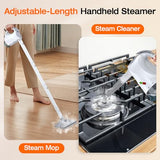 ScrubWiz 10-in-1 Steam Cleaner, Steam Mop & Detachable Handheld Steam Cleaner, 320ml Water Tank, 10s Fast Heating, Portable Steamer for Kitchen, Floor, Tiles, Window, BBQ Grill, Car, Bright White