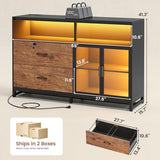 59" File Cabinet, 2 Drawers Filing Cabinets for Home Office fit Legal/Letter/A4 File