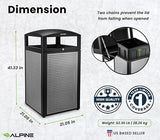Commercial Trash Can with Locking Lid – Heavy-Duty Weather-Resistant Metal Garbage Bin with Removable Liner for Parks