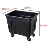 Commercial Laundry Cart, Heavy-Duty Plastic Linen Trolley for Hotel