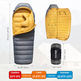 QEZER Down Sleeping Bag for Adults 620 Fill Power 0 Degree Sleeping Bag Cold Weather Ultralight with Pouch for Backpacking, Camping, Hiking