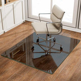 Tempered Glass Desk Chair Mat for Carpet, Glass Office Chair Mat - 5mm Thickness, Smooth Rolling, Scratch-Resistant