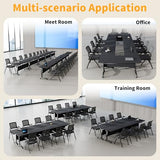 Usosidam Folding Conference Room Table, Modular Mobile Large Flip-Top